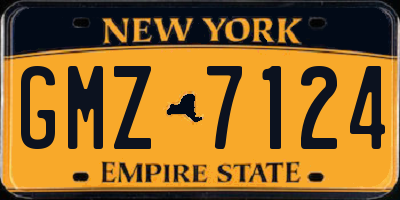 NY license plate GMZ7124