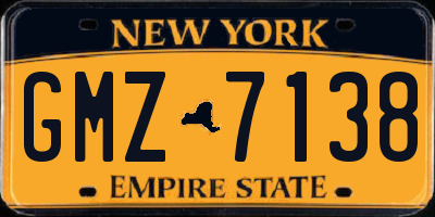 NY license plate GMZ7138