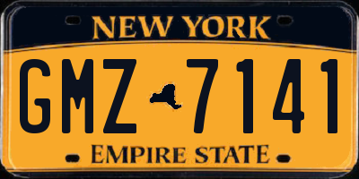 NY license plate GMZ7141