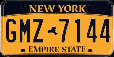 NY license plate GMZ7144