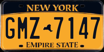 NY license plate GMZ7147