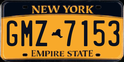 NY license plate GMZ7153