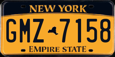 NY license plate GMZ7158