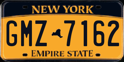 NY license plate GMZ7162