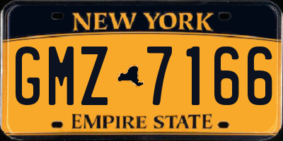 NY license plate GMZ7166
