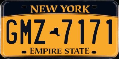 NY license plate GMZ7171