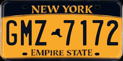 NY license plate GMZ7172