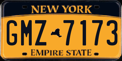 NY license plate GMZ7173
