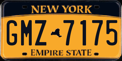 NY license plate GMZ7175