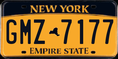 NY license plate GMZ7177