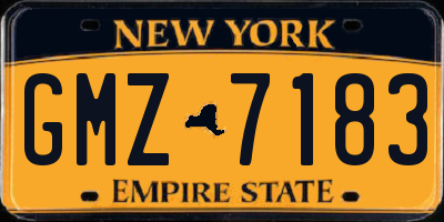 NY license plate GMZ7183