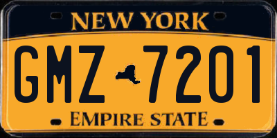 NY license plate GMZ7201