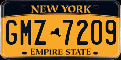NY license plate GMZ7209