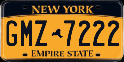 NY license plate GMZ7222