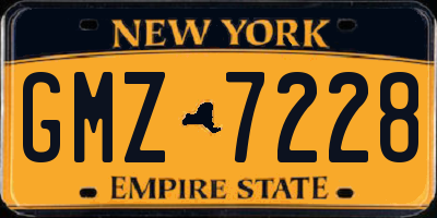 NY license plate GMZ7228