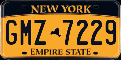 NY license plate GMZ7229