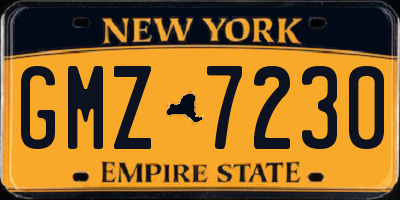 NY license plate GMZ7230