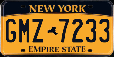 NY license plate GMZ7233