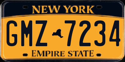 NY license plate GMZ7234