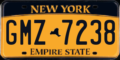 NY license plate GMZ7238