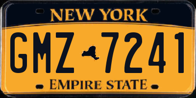NY license plate GMZ7241