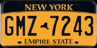NY license plate GMZ7243