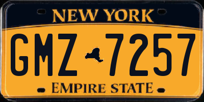 NY license plate GMZ7257