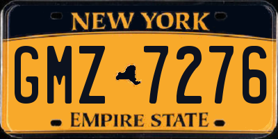 NY license plate GMZ7276