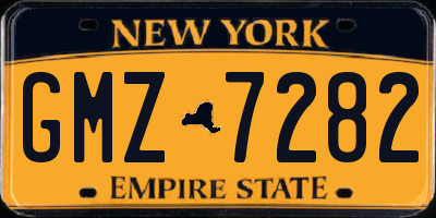 NY license plate GMZ7282