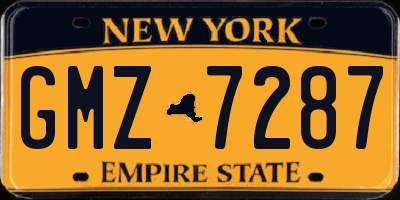 NY license plate GMZ7287