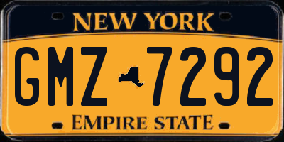 NY license plate GMZ7292