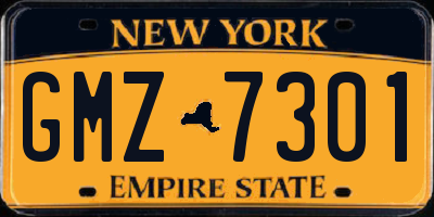 NY license plate GMZ7301