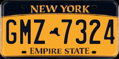 NY license plate GMZ7324