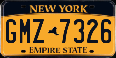 NY license plate GMZ7326