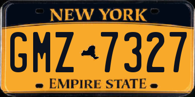 NY license plate GMZ7327