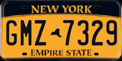 NY license plate GMZ7329