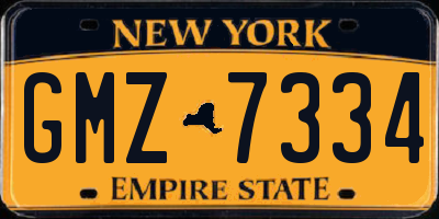 NY license plate GMZ7334