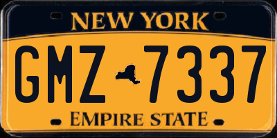 NY license plate GMZ7337