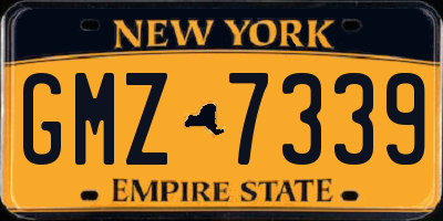 NY license plate GMZ7339
