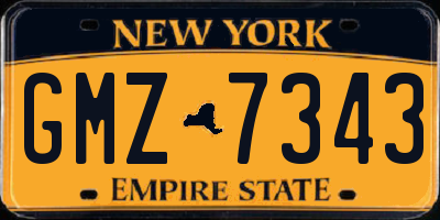 NY license plate GMZ7343