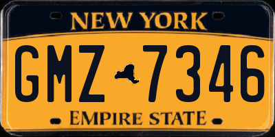 NY license plate GMZ7346