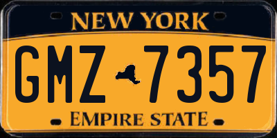 NY license plate GMZ7357