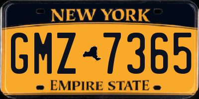 NY license plate GMZ7365