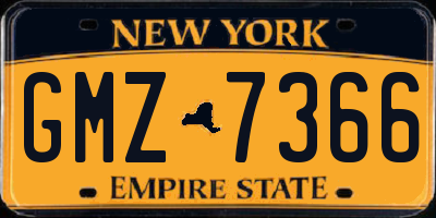 NY license plate GMZ7366