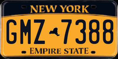 NY license plate GMZ7388