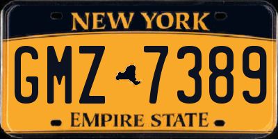 NY license plate GMZ7389