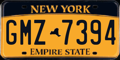 NY license plate GMZ7394