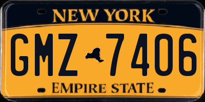 NY license plate GMZ7406