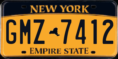 NY license plate GMZ7412