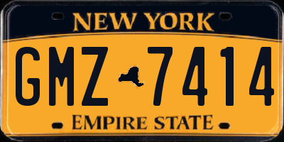 NY license plate GMZ7414